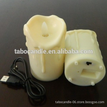 rechargeable flameless moving wick led candle